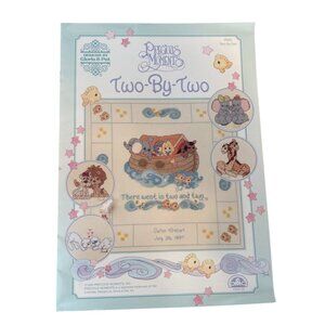 Precious Moments Two-By-Two Cross Stitch Patterns Noahs Ark Animals Design
